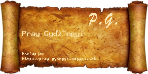 Pray Gyöngyi névjegykártya